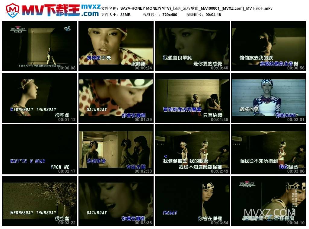 SAYA-HONEY MONEY(MTV)_国语_流行歌曲_MA100801